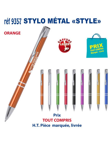 STYLO METAL STYLE REF 9357 9357 STYLOS PUBLICITAIRES PERSONNALISES  1,57 €