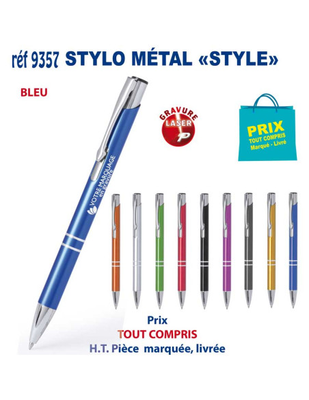 STYLO METAL STYLE REF 9357 9357 STYLOS PUBLICITAIRES PERSONNALISES  1,57 €