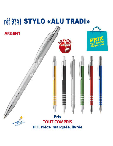 STYLO ALU TRADI REF 9741 9741 STYLOS PUBLICITAIRES PERSONNALISES  1,58 €