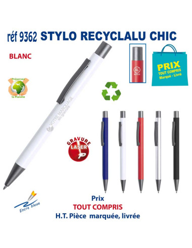 STYLO RECYCLALU CHIC REF 9362 9362 STYLOS PUBLICITAIRES PERSONNALISES  1,83 €