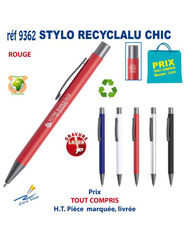 STYLO RECYCLALU CHIC REF 9362 9362 STYLOS PUBLICITAIRES PERSONNALISES  1,83 €