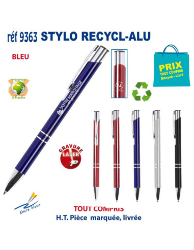 STYLO RECYCL-ALU REF 9363 9363 STYLOS PUBLICITAIRES PERSONNALISES  1,77 €