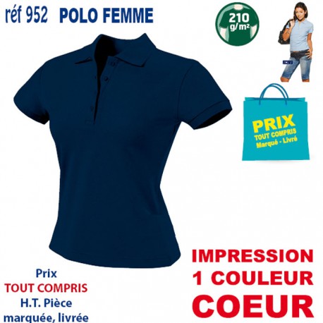 POLO FEMME 210 GRS 952 POLOS PUBLICITAIRES PERSONNALISES  7,43 €