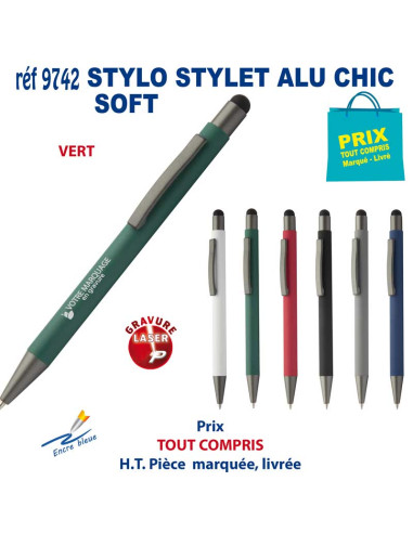 STYLO STYLET ALU CHIC SOFT REF 9742 9742 STYLOS PUBLICITAIRES PERSONNALISES  1,86 €