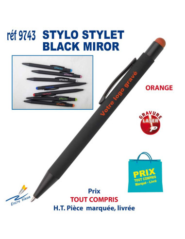 STYLO STYLET BLACK MIROR REF 9743 9743 STYLOS PUBLICITAIRES PERSONNALISES  1,77 €