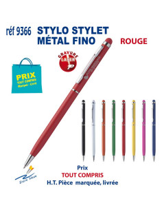 STYLO STYLET METAL FINO REF 9366 9366 STYLOS PUBLICITAIRES PERSONNALISES  1,60 € 2