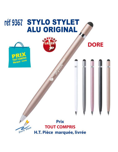 STYLO STYLET ALU ORIGINAL REF 9367 9367 STYLOS PUBLICITAIRES PERSONNALISES  3,37 €