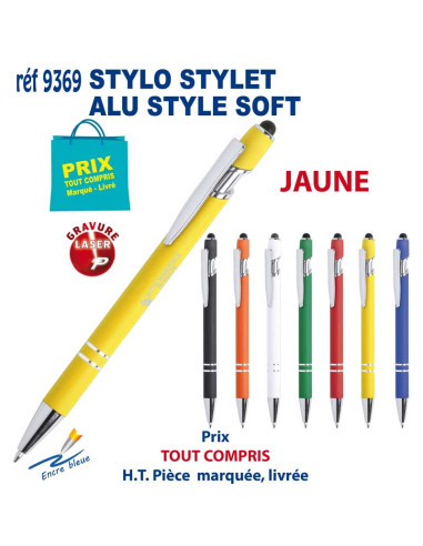 STYLO STYLET ALU STYLE SOFT REF 9369 9369 STYLOS PUBLICITAIRES PERSONNALISES  1,79 €