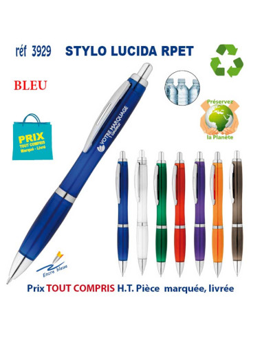 STYLO LUCIDA RPET REF 3929 3929 Stylos Bois, carton, recyclé  1,75 €