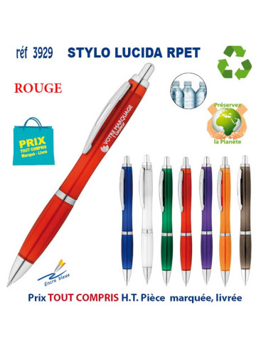 STYLO LUCIDA RPET REF 3929 3929 Stylos Bois, carton, recyclé  1,61 €