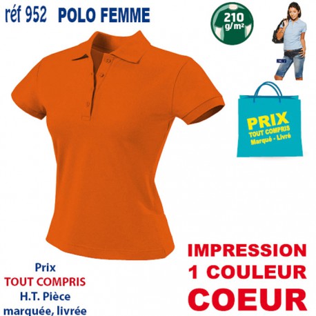 POLO FEMME 210 GRS 952 POLOS PUBLICITAIRES PERSONNALISES  7,43 €