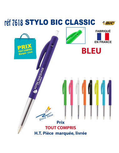 STYLO BIC CLASSIC REF 7618 7618 STYLOS PUBLICITAIRES PERSONNALISES  0,48 €