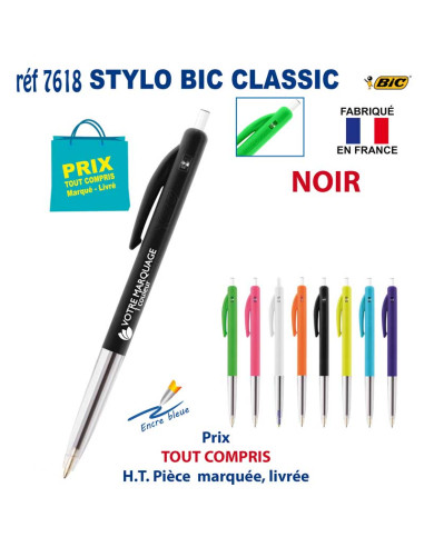 STYLO BIC CLASSIC REF 7618 7618 STYLOS PUBLICITAIRES PERSONNALISES  0,48 €