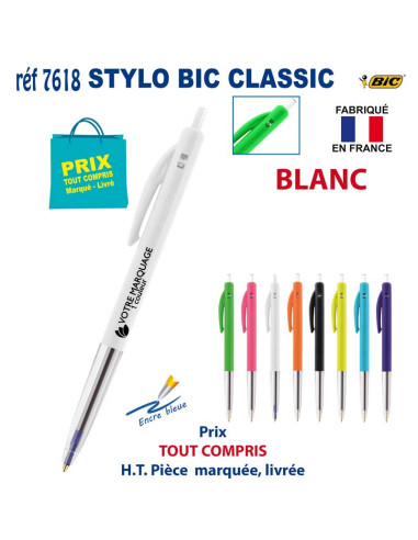 STYLO BIC CLASSIC REF 7618 7618 STYLOS PUBLICITAIRES PERSONNALISES  0,48 €