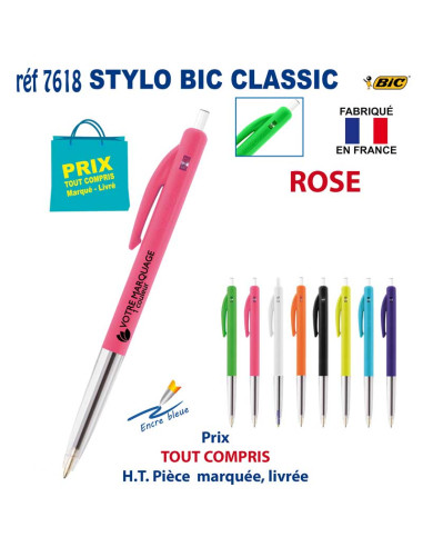 STYLO BIC CLASSIC REF 7618 7618 STYLOS PUBLICITAIRES PERSONNALISES  0,48 €