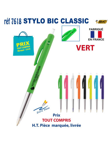 STYLO BIC CLASSIC REF 7618 7618 STYLOS PUBLICITAIRES PERSONNALISES  0,48 €