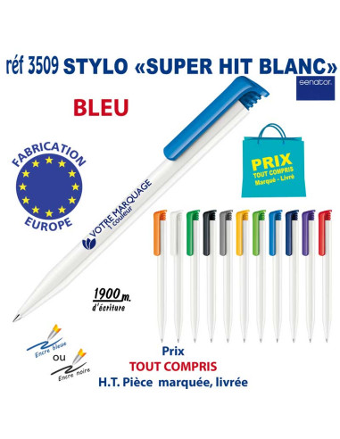 STYLO SUPER HIT BLANC REF 3509 3509 Stylos plastiques  0,42 €