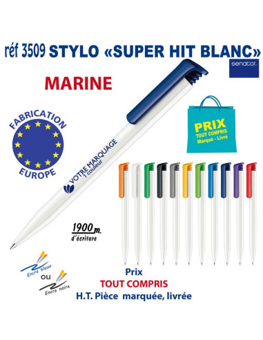 STYLO SUPER HIT BLANC REF 3509 3509 Stylos plastiques  0,42 €