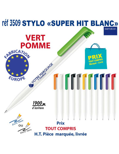 STYLO SUPER HIT BLANC REF 3509 3509 Stylos plastiques  0,42 €