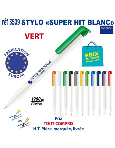 STYLO SUPER HIT BLANC REF 3509 3509 Stylos plastiques  0,42 €