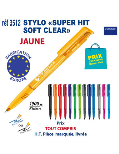 STYLO SUPER HIT SOFT CLEAR REF 3512 3512 Stylos plastiques  0,52 €