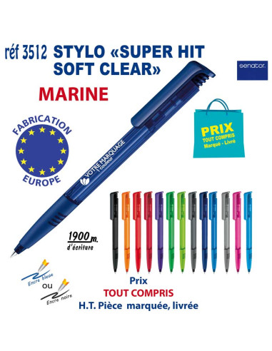 STYLO SUPER HIT SOFT CLEAR REF 3512 3512 Stylos plastiques  0,52 €