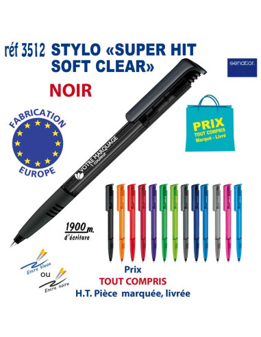 STYLO SUPER HIT SOFT CLEAR REF 3512 3512 Stylos plastiques  0,52 €