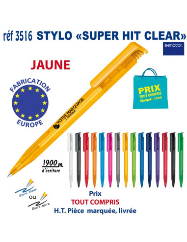 STYLO SUPER HIT CLEAR REF 3516 3516 Stylos plastiques  0,42 €