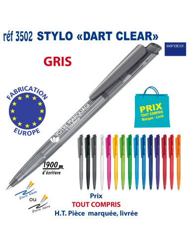 STYLO DART CLEAR REF 3502 3502 Stylos plastiques  0,42 €