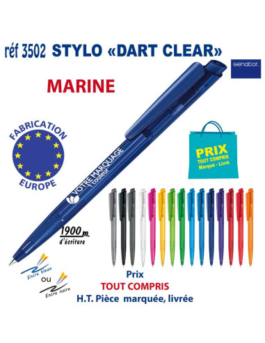 STYLO DART CLEAR REF 3502 3502 Stylos plastiques  0,42 €