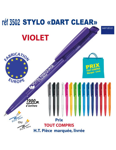 STYLO DART CLEAR REF 3502 3502 Stylos plastiques  0,42 €