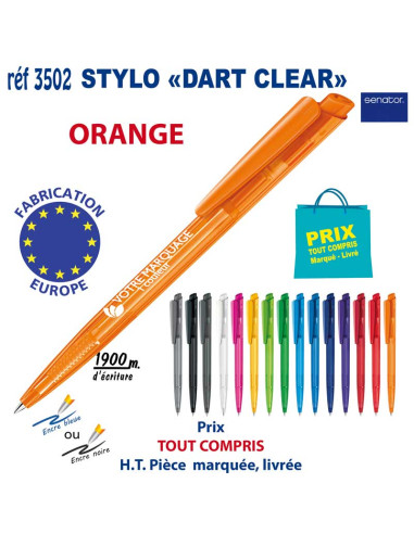 STYLO DART CLEAR REF 3502 3502 Stylos plastiques  0,42 €