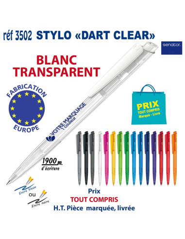 STYLO DART CLEAR REF 3502 3502 Stylos plastiques  0,42 €