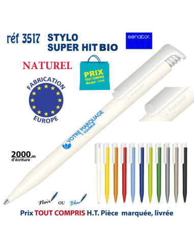 STYLO SUPER HIT BIO REF 3517 3517 Stylos Bois, carton, recyclé  0,55 €