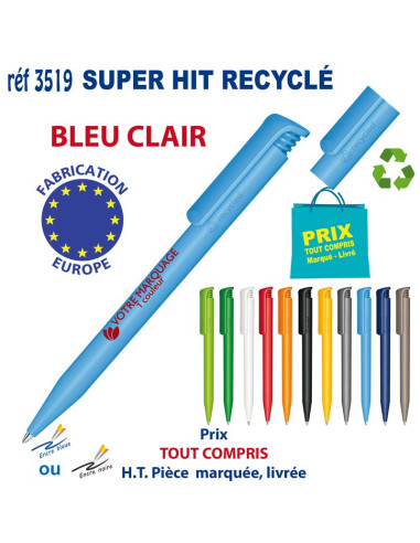 STYLO SUPER HIT RECYCLE REF 3519 3519 Stylos plastiques  0,55 €