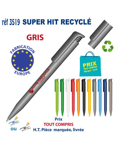 STYLO SUPER HIT RECYCLE REF 3519 3519 Stylos plastiques  0,55 €