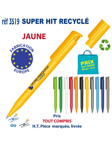 STYLO SUPER HIT RECYCLE REF 3519 3519 Stylos plastiques  0,55 €