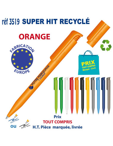 STYLO SUPER HIT RECYCLE REF 3519 3519 Stylos plastiques  0,55 €