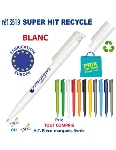 STYLO SUPER HIT RECYCLE REF 3519 3519 Stylos plastiques  0,55 €