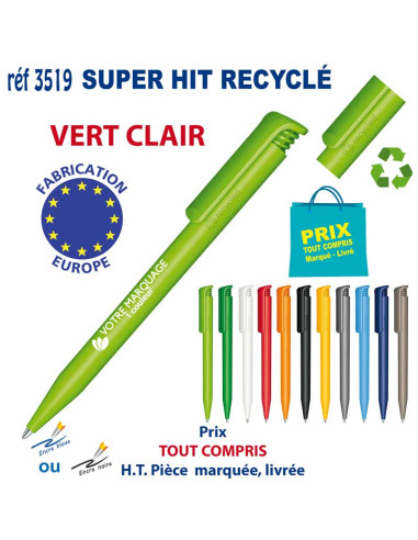 STYLO SUPER HIT RECYCLE REF 3519 3519 Stylos plastiques  0,55 €