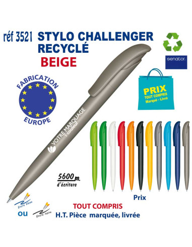 STYLO CHALLENGER RECYCLE REF 3521 3521 Stylos plastiques  0,88 €