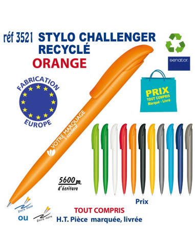 STYLO CHALLENGER RECYCLE REF 3521 3521 Stylos plastiques  0,88 €