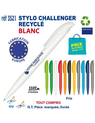 STYLO CHALLENGER RECYCLE REF 3521 3521 Stylos plastiques  0,88 €