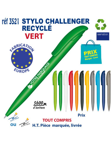 STYLO CHALLENGER RECYCLE REF 3521 3521 Stylos plastiques  0,88 €