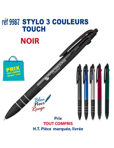 STYLO 3 COULEURS TOUCH REF 9987 9987 Stylos plastiques  1,76 €