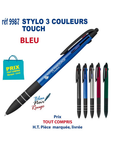 STYLO 3 COULEURS TOUCH REF 9987 9987 Stylos plastiques  1,76 €