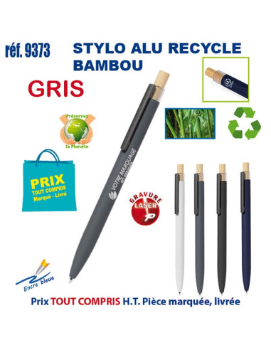 STYLO ALU RECYCLE BAMBOU REF 9373 9373 STYLOS PUBLICITAIRES PERSONNALISES  1,98 €