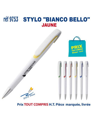 STYLO "BIANCO BELLO" REF 9753 9753 STYLOS PUBLICITAIRES PERSONNALISES  1,83 €