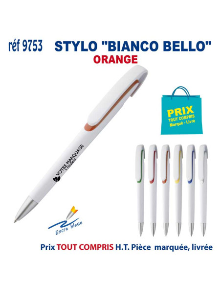 STYLO "BIANCO BELLO" REF 9753 9753 STYLOS PUBLICITAIRES PERSONNALISES  1,83 €