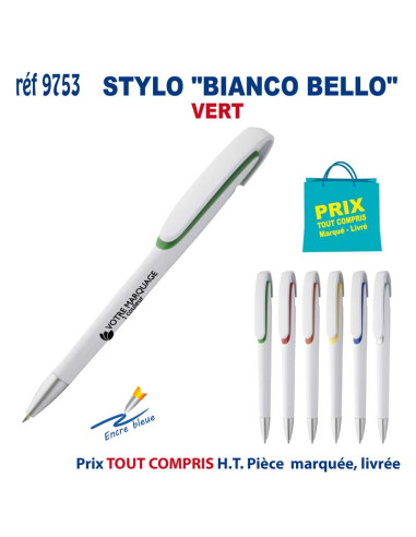 STYLO "BIANCO BELLO" REF 9753 9753 STYLOS PUBLICITAIRES PERSONNALISES  1,83 €